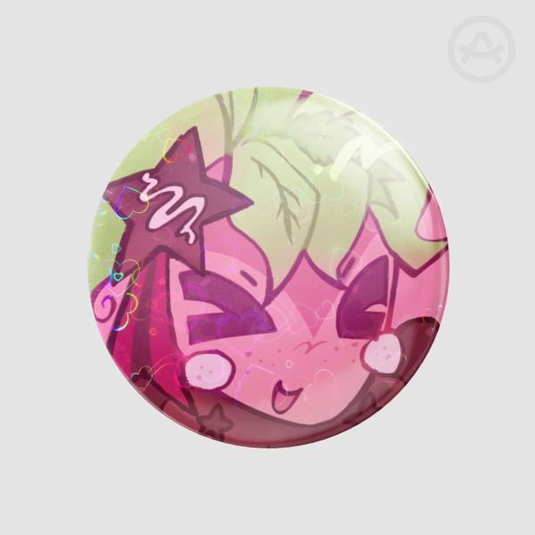 Holographic Sprout Button Pin