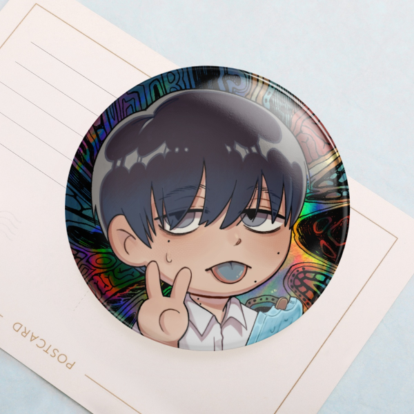 Yoshiki holographic button badge