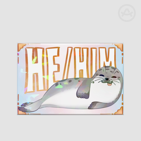 He/Him Pronouns Seal Badge