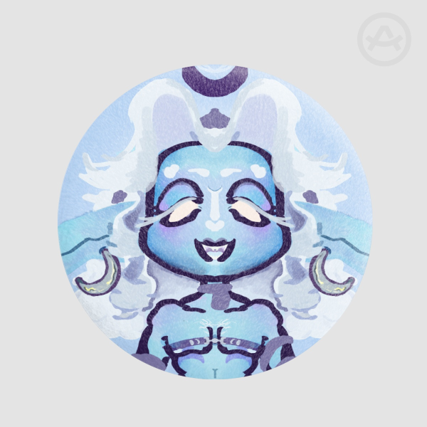 moon elf plush badge