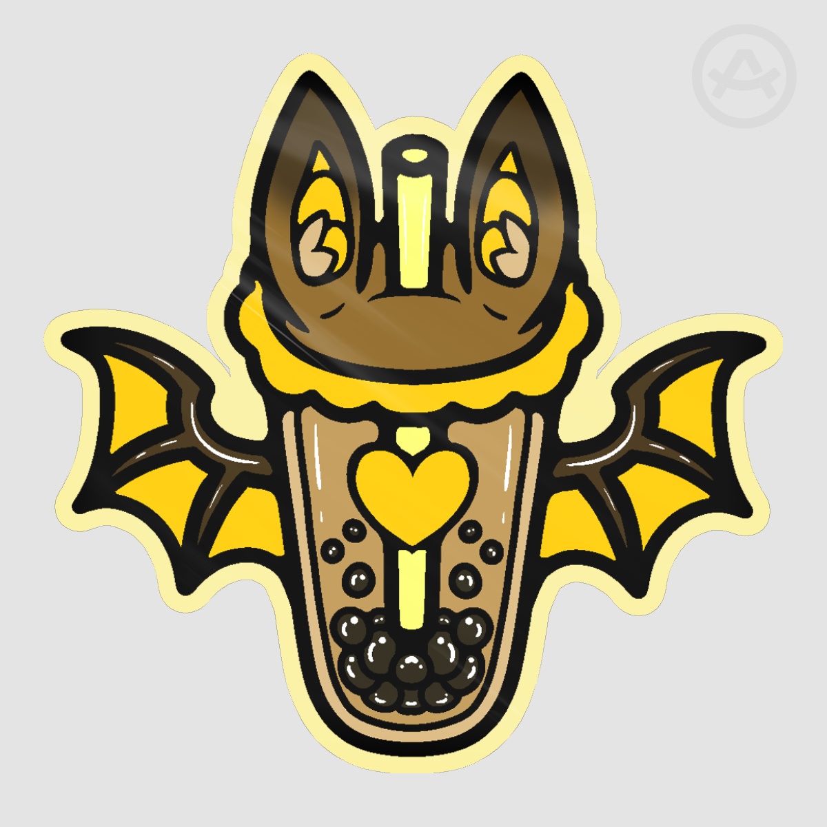 Yellow Bobat Glossy Sticker