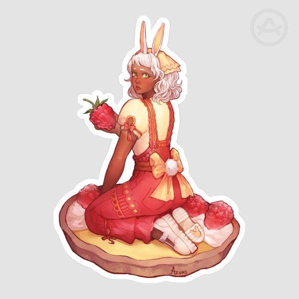Lemon Raspberry Tart Girl Sticker