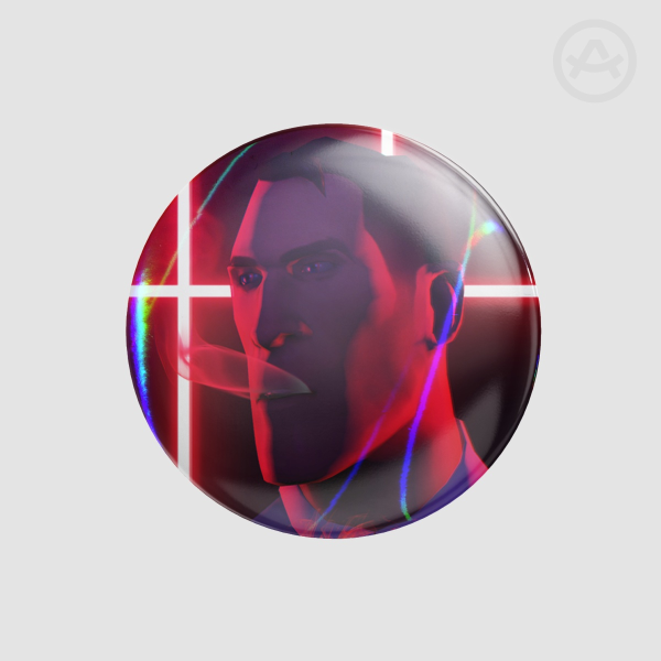 Medic Smoking in Neon 44mm Badge (Holo)