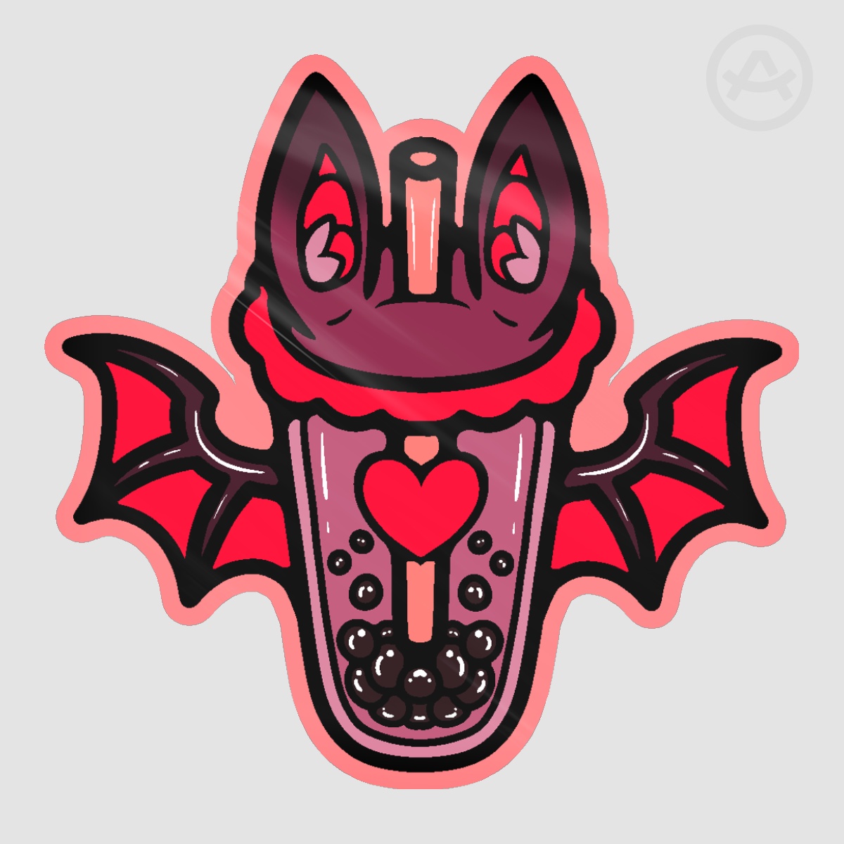 Red Bobat Glossy Sticker