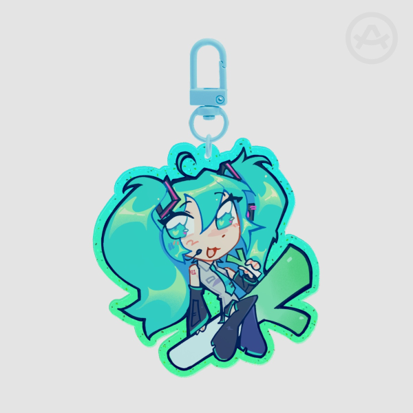 Hatsune Miku Colored Glitter Keychain