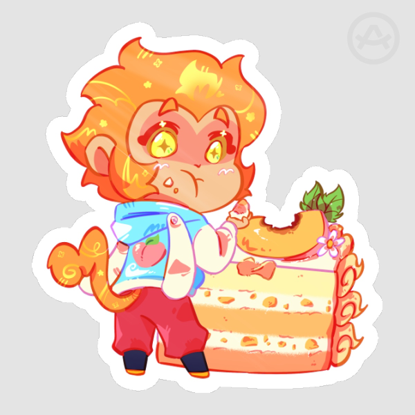 sunbun peach cake sticker