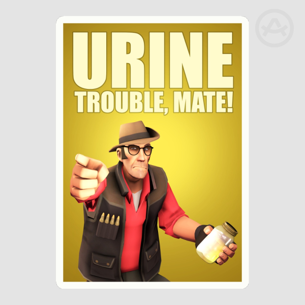 Urine Trouble 3" Sticker