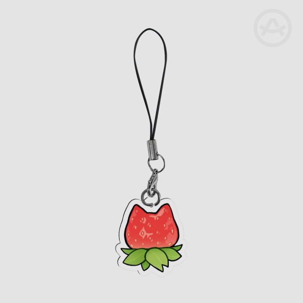 cat shaped strawberry phone charm