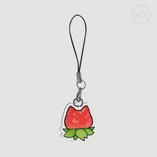 cat shaped strawberry phone charm