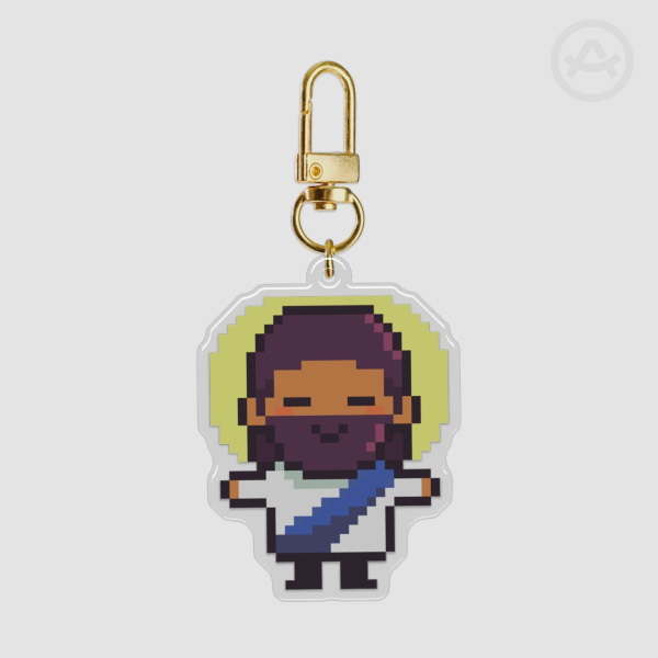 Pixel Jesus Epoxy Clear Acrylic Keychains