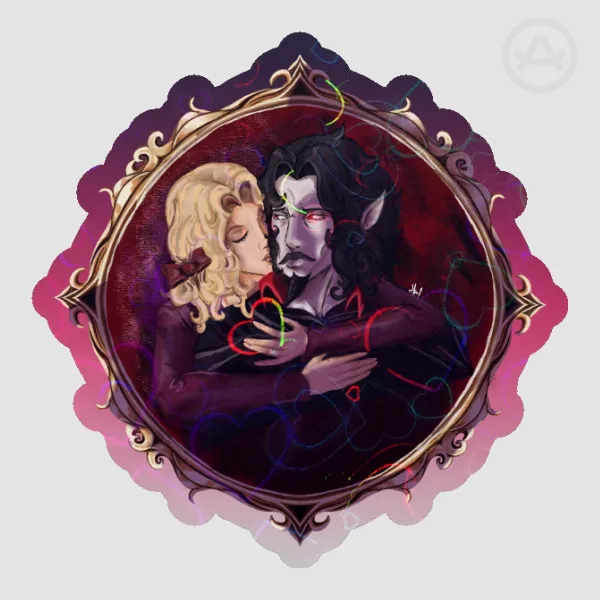 dracula x lisa Colored Edge Die Cut Stickers