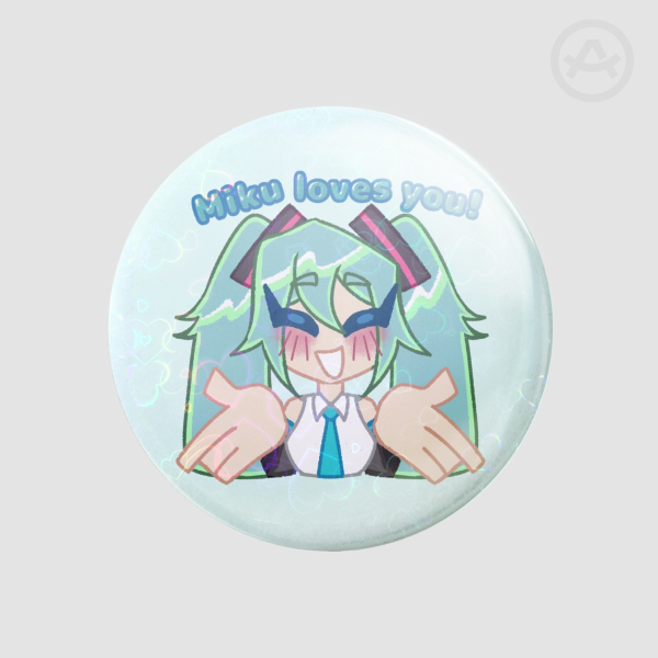 Miku Loves You - Button Pin