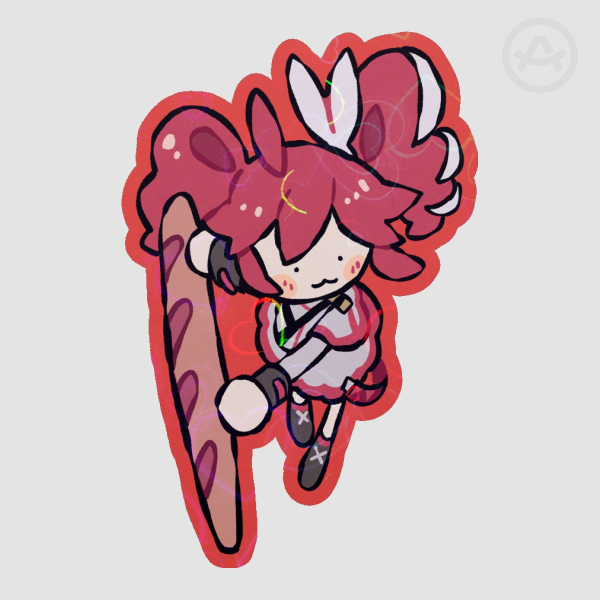 Kasane Teto heart holo sticker