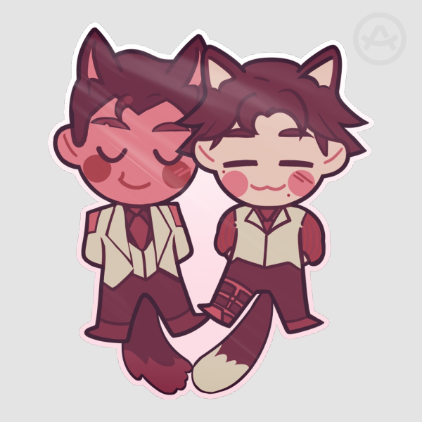 Wolf/Kitty Jayvik (Pink) - Die Cut Stickers