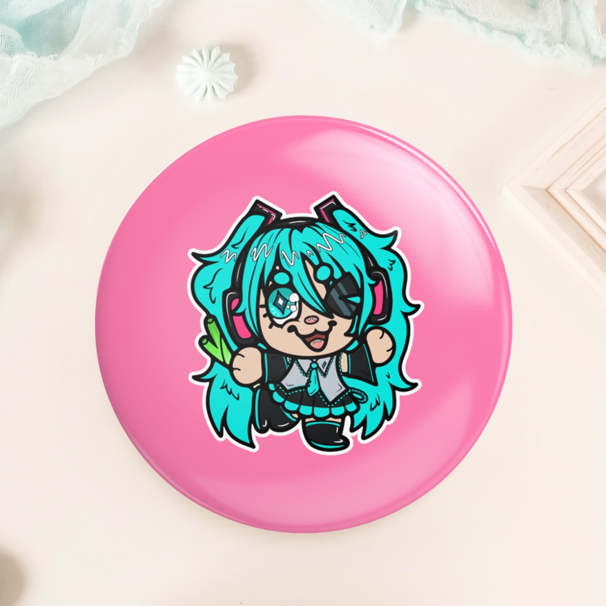 Hatsune Miku Little Dude Holographic Button