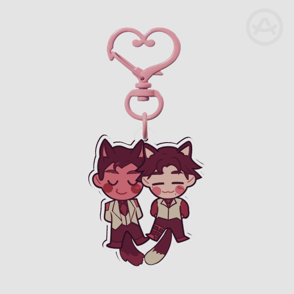 Wolf/Kitty Jayvik (Pink) - Clear Acrylic Keychains