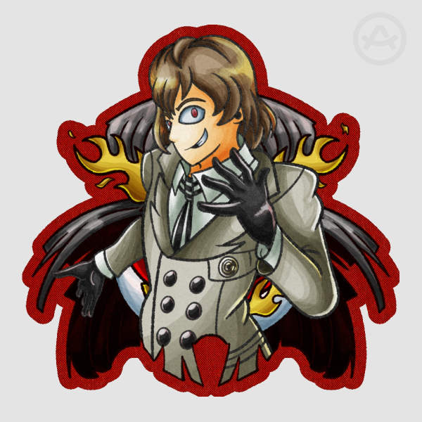 Goro Akechi Colored Edge Die Cut Stickers