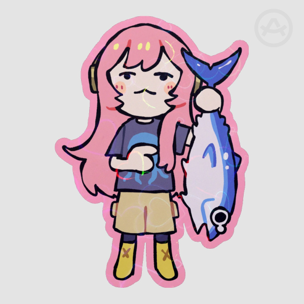 Megurine Luka Fishing Heart Holo Sticker