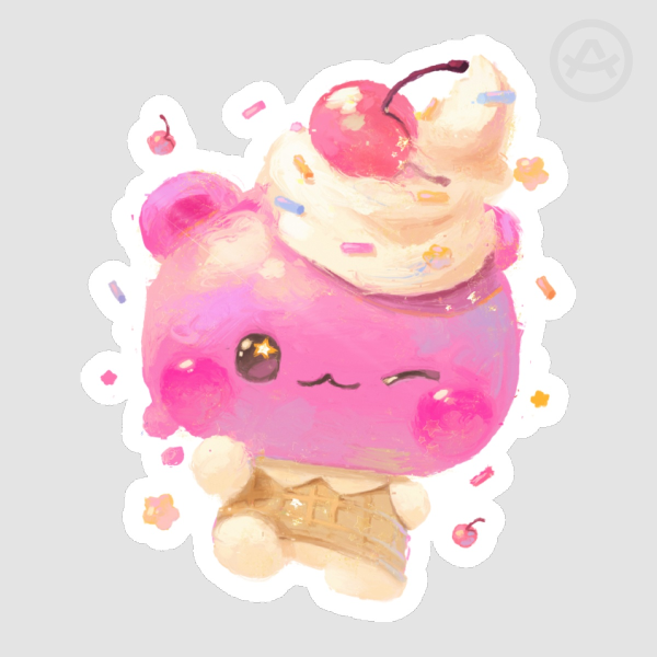 Ice Cream BearDie Cut Stickers
