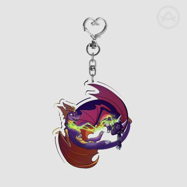 Spyro x Cynder keychain