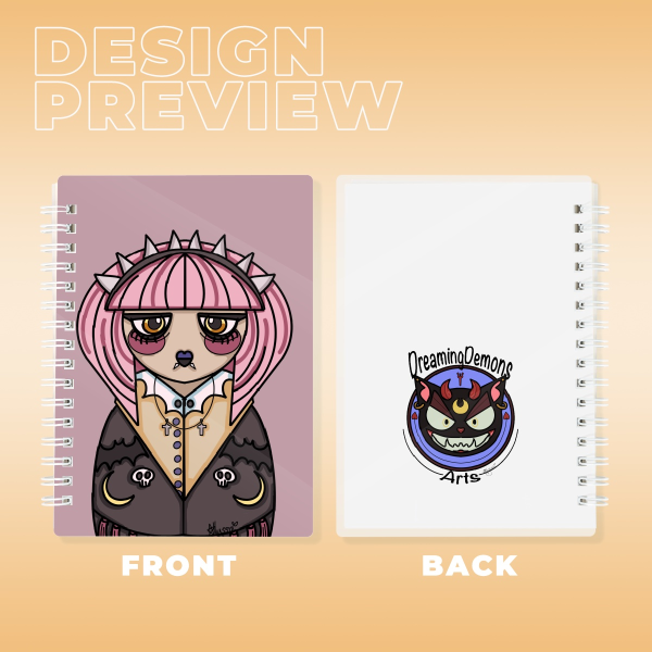 PVC Double-side  Gothic doll Spiral Notebook