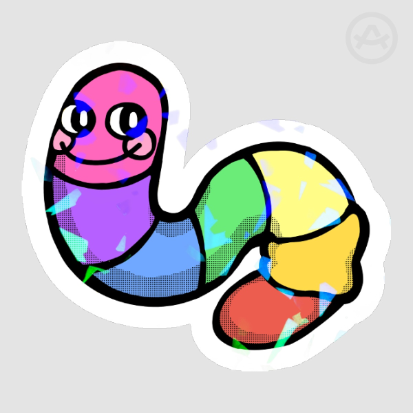 Rainbow worm Stickers