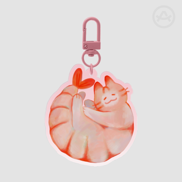 shrimp cat Acrylic Keychain