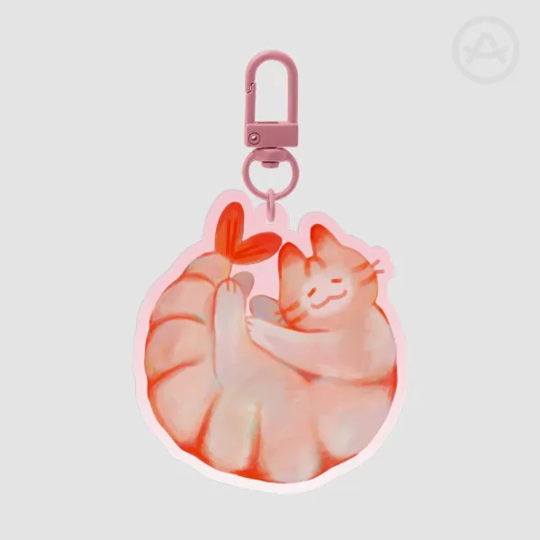shrimp cat Acrylic Keychain
