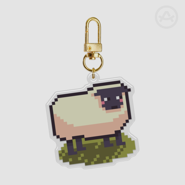 Pixel Wandering Sheep Epoxy Clear Acrylic Keychains