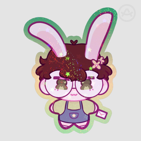 Rabbit Hearted Chloe Moriondo Colored Edge Die Cut Sticker
