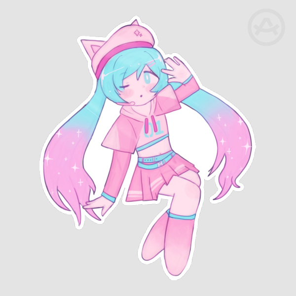 Fortnite Miku Die Cut Sticker