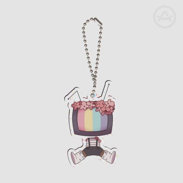 Tissue Tele Glitter Acrylic Keychain
