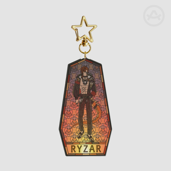 Ryzar Blazenfang OPAQUE Stained Glass Keychain