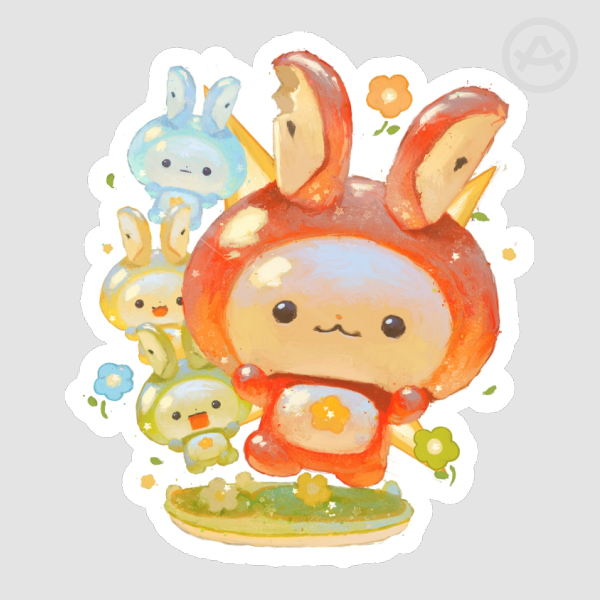 Apple BunnyDie Cut Stickers