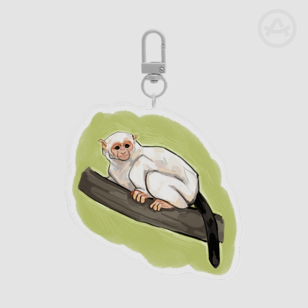 Silvery Marmoset Keychain