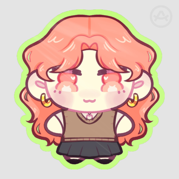 Aya Oosawa Colored Edge Die Cut Sticker