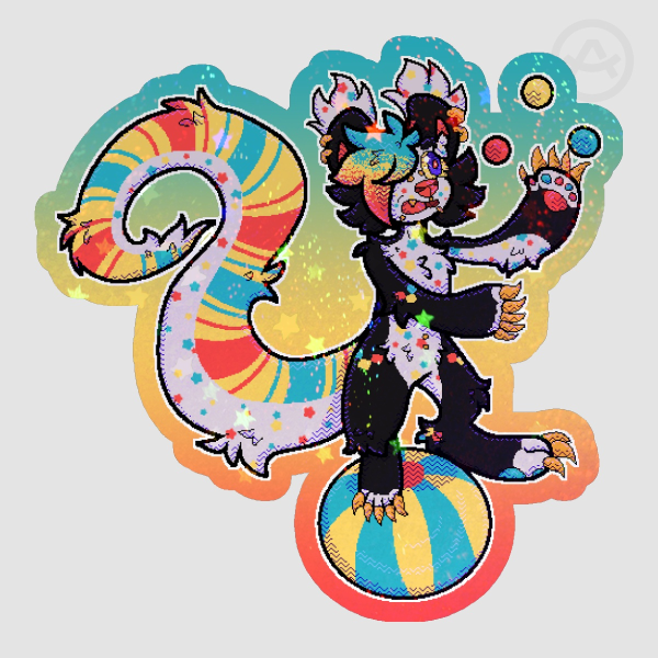 Trinket Juggling Chibi Coloured Edge Sticker