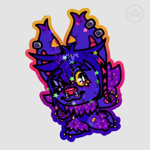 Indigo Little Dude Coloured Edge Stickers