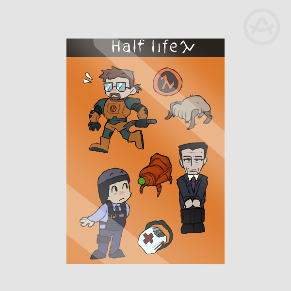 half life sticker sheet
