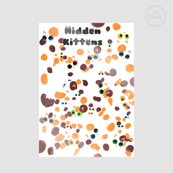 Calico Hidden Kittens Stickers Sheet