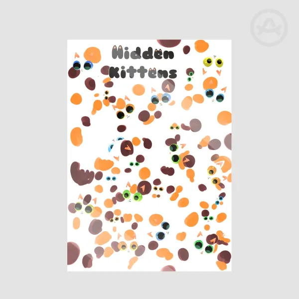 Calico Hidden Kittens Stickers Sheet
