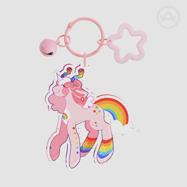 Loop Glitter Acrylic Keychain