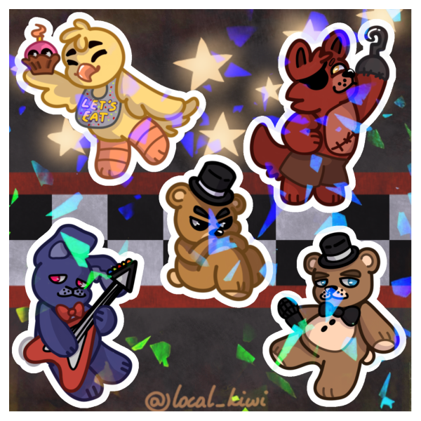 Fnaf 1 Stickers Sheet