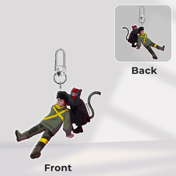 Torchbearer and cat Clancy Double-Sided Keychain