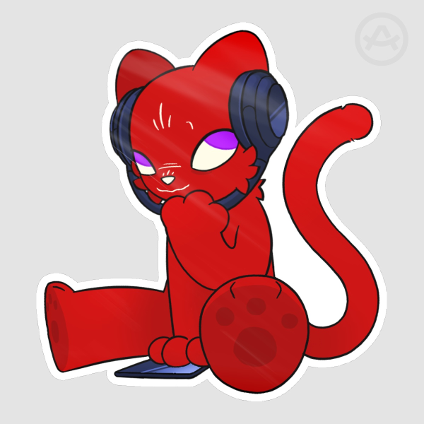 Riley with Headphones Sticker