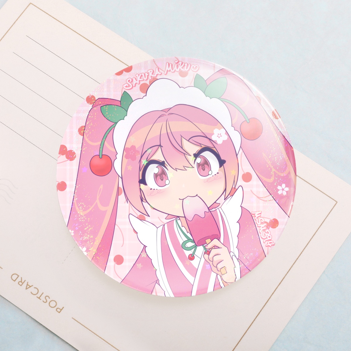Button Pin ~ VOCALOID: Sakura HATSUNE MIKU - Wafuu Kissa Ver. (02)