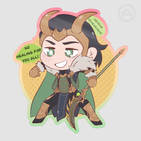 Marvel rivals Loki Colored Edge Die Cut Stickers