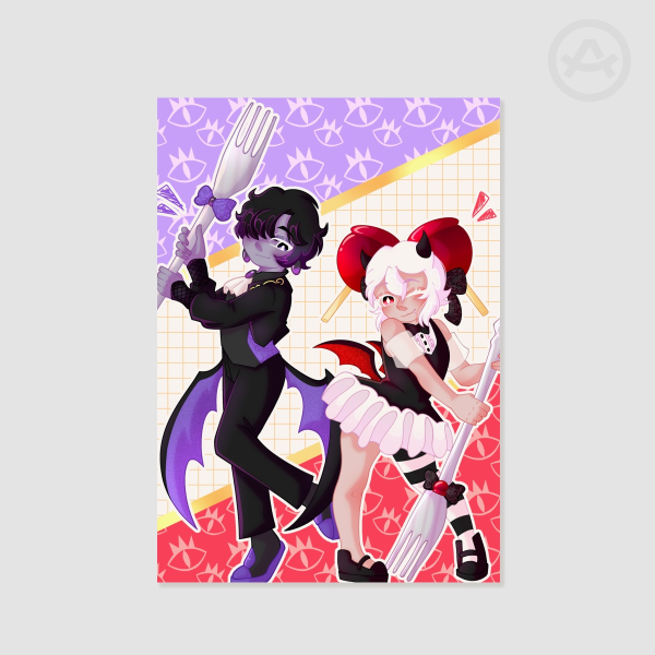 Candy Apple and Black Sapphire Print A5