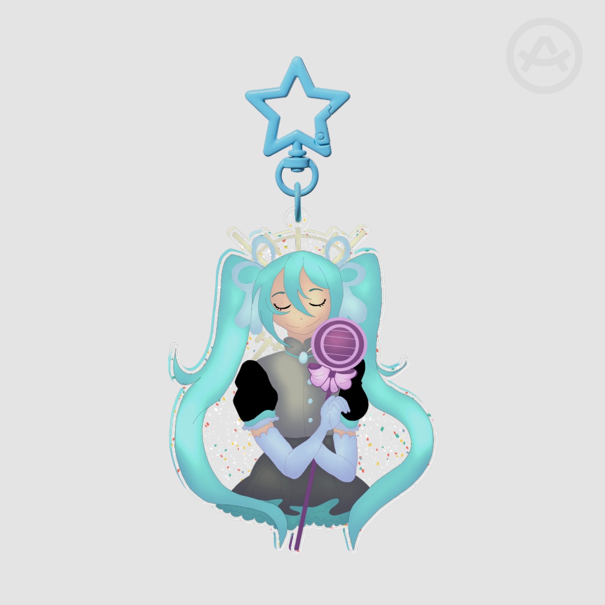 Magical Witch Miku Glitter Acrylic Keychains