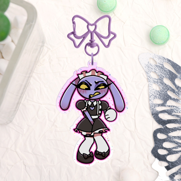 Chibi Maid Jax - Glitter Acrylic Keychains